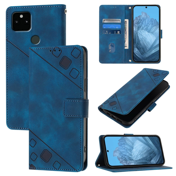 Skin-feel Embossed Leather Phone Case, For Google Pixel 5a, For Google Pixel 5 XL / Pixel 4a 5G, For Google Pixel 5
