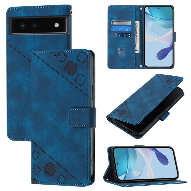 Skin-feel Embossed Leather Phone Case, For Google Pixel 8 Pro, For Google Pixel 8, For Google Pixel 7a, For Google Pixel 7 Pro 5G, For Google Pixel 7 5G, For Google Pixel 6a, For Google Pixel 6 Pro, For Google Pixel 6