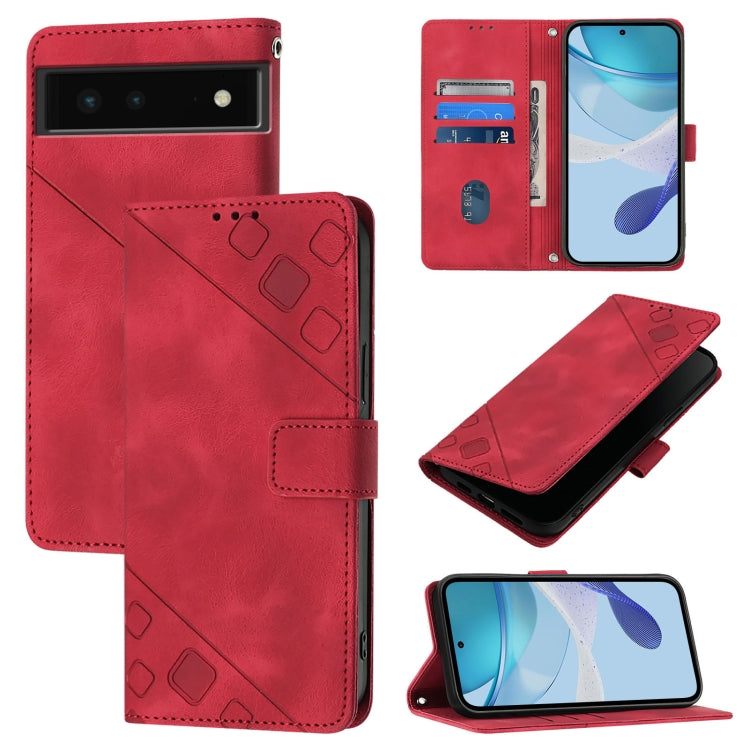 Skin-feel Embossed Leather Phone Case, For Google Pixel 8 Pro, For Google Pixel 8, For Google Pixel 7a, For Google Pixel 7 Pro 5G, For Google Pixel 7 5G, For Google Pixel 6a, For Google Pixel 6 Pro, For Google Pixel 6