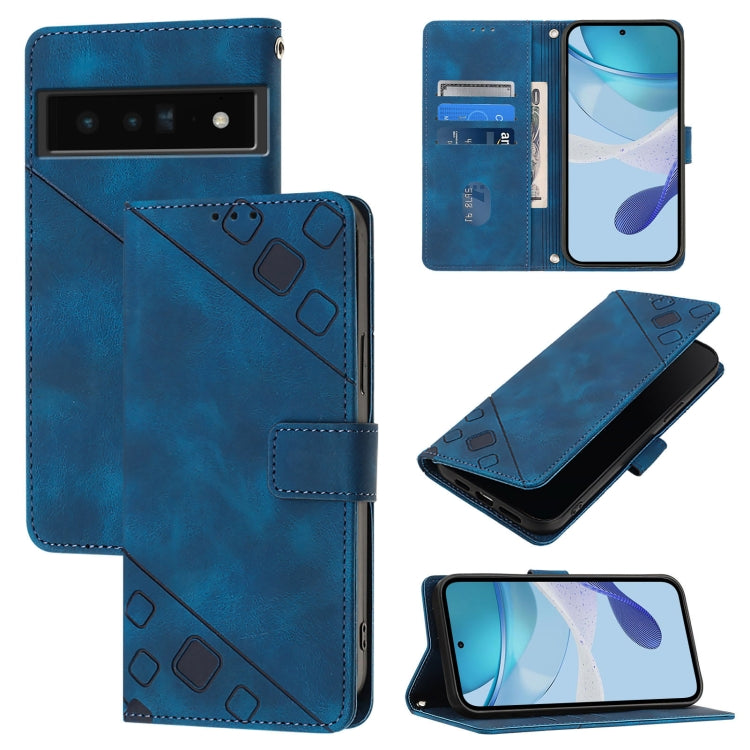 Skin-feel Embossed Leather Phone Case, For Google Pixel 8 Pro, For Google Pixel 8, For Google Pixel 7a, For Google Pixel 7 Pro 5G, For Google Pixel 7 5G, For Google Pixel 6a, For Google Pixel 6 Pro, For Google Pixel 6