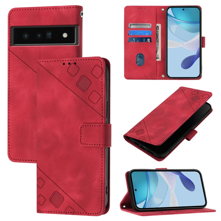 Skin-feel Embossed Leather Phone Case, For Google Pixel 8 Pro, For Google Pixel 8, For Google Pixel 7a, For Google Pixel 7 Pro 5G, For Google Pixel 7 5G, For Google Pixel 6a, For Google Pixel 6 Pro, For Google Pixel 6