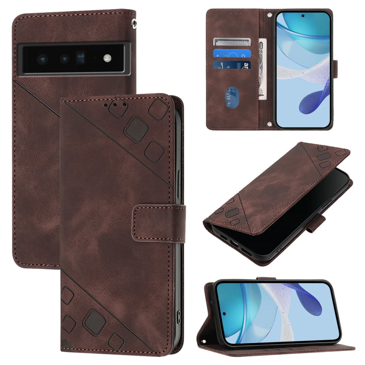 Skin-feel Embossed Leather Phone Case, For Google Pixel 8 Pro, For Google Pixel 8, For Google Pixel 7a, For Google Pixel 7 Pro 5G, For Google Pixel 7 5G, For Google Pixel 6a, For Google Pixel 6 Pro, For Google Pixel 6