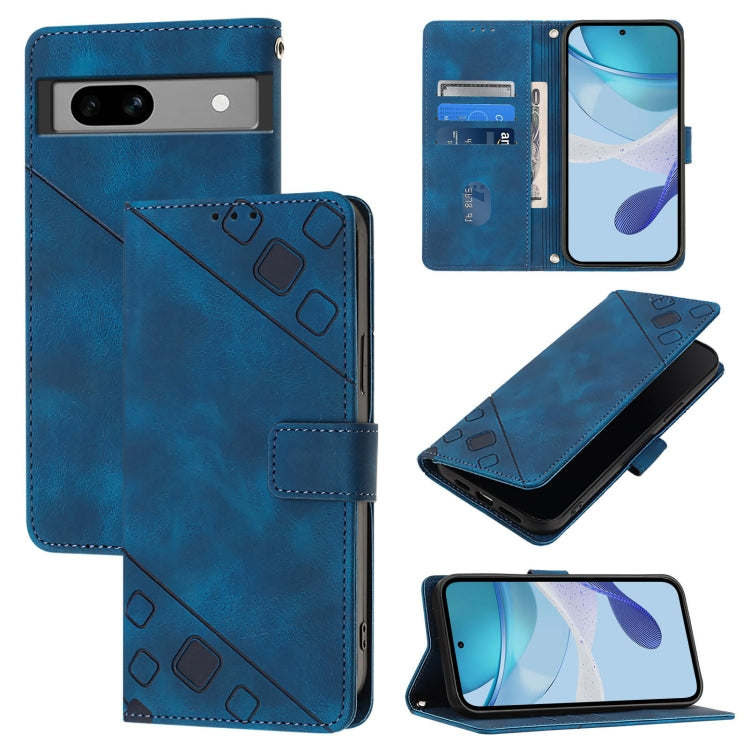 Skin-feel Embossed Leather Phone Case, For Google Pixel 8 Pro, For Google Pixel 8, For Google Pixel 7a, For Google Pixel 7 Pro 5G, For Google Pixel 7 5G, For Google Pixel 6a, For Google Pixel 6 Pro, For Google Pixel 6