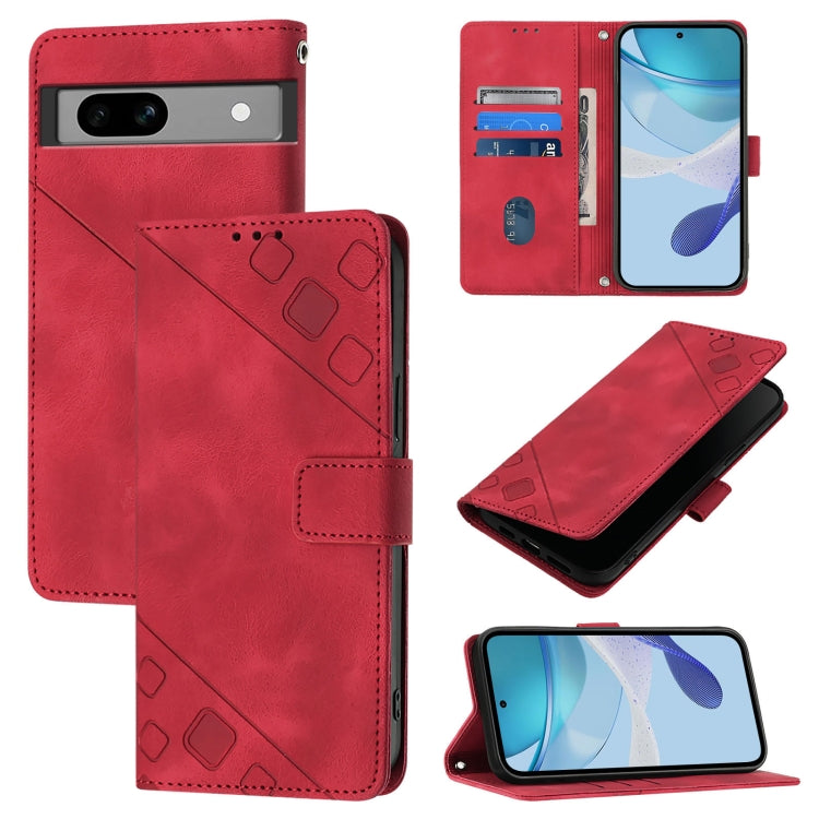 Skin-feel Embossed Leather Phone Case, For Google Pixel 8 Pro, For Google Pixel 8, For Google Pixel 7a, For Google Pixel 7 Pro 5G, For Google Pixel 7 5G, For Google Pixel 6a, For Google Pixel 6 Pro, For Google Pixel 6