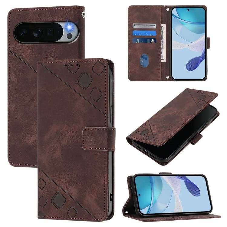 Skin-feel Embossed Leather Phone Case, For Google Pixel 11 Pro XL, For Google Pixel 11 Pro / 11, For Google Pixel 10 Pro XL 5G Global, For Google Pixel 10 5G Global, For Google Pixel 9a, For Google Pixel 9 Pro XL, For Google Pixel 9 / 9 Pro            ...