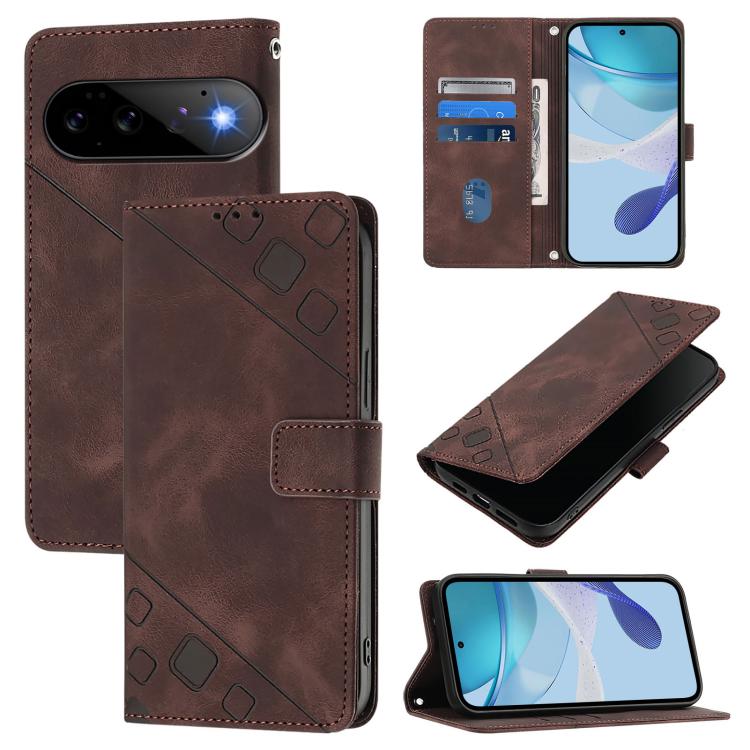 Skin-feel Embossed Leather Phone Case, For Google Pixel 11 Pro XL, For Google Pixel 11 Pro / 11, For Google Pixel 10 Pro XL 5G Global, For Google Pixel 10 5G Global, For Google Pixel 9a, For Google Pixel 9 Pro XL, For Google Pixel 9 / 9 Pro            ...