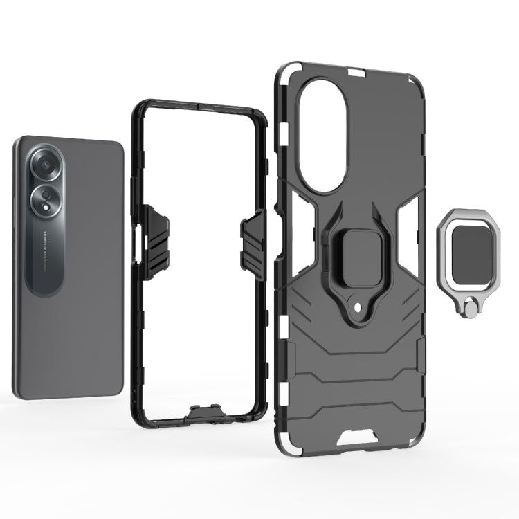 Shockproof PC + TPU Holder Phone Case, For OPPO A58 4G, For OPPO A38 4G, For OPPO A78 4G