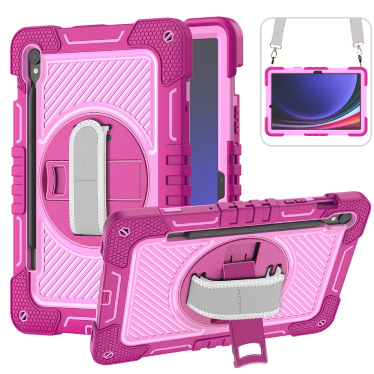 360 Degree Rotation PC Contrast Silicone Tablet Case, For Samsung Galaxy Tab A11+, For Samsung Galaxy Tab A11, For Samsung Galaxy Tab A9+, For Samsung Galaxy Tab A9, For Samsung Galaxy Tab S9, For Samsung Galaxy Tab S9+