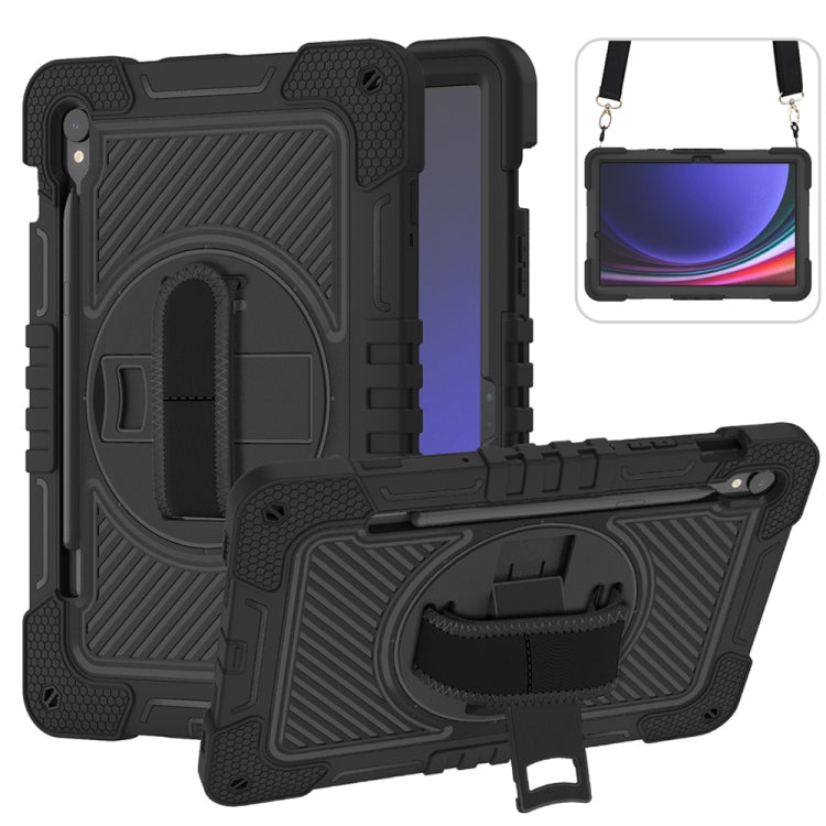 360 Degree Rotation PC Contrast Silicone Tablet Case, For Samsung Galaxy Tab A11+, For Samsung Galaxy Tab A11, For Samsung Galaxy Tab A9+, For Samsung Galaxy Tab A9, For Samsung Galaxy Tab S9, For Samsung Galaxy Tab S9+