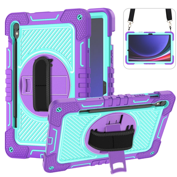 360 Degree Rotation PC Contrast Silicone Tablet Case, For Samsung Galaxy Tab A11+, For Samsung Galaxy Tab A11, For Samsung Galaxy Tab A9+, For Samsung Galaxy Tab A9, For Samsung Galaxy Tab S9, For Samsung Galaxy Tab S9+