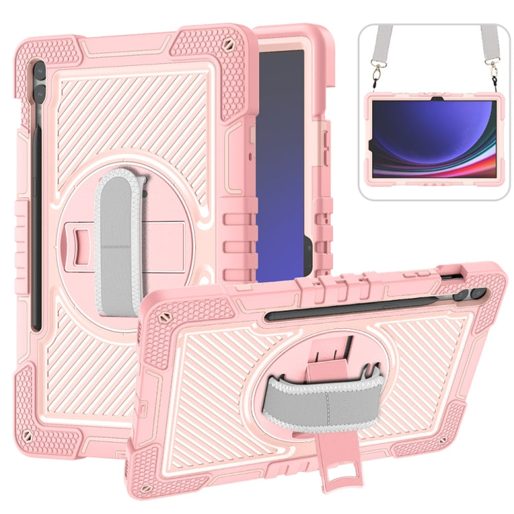 360 Degree Rotation PC Contrast Silicone Tablet Case, For Samsung Galaxy Tab A11+, For Samsung Galaxy Tab A11, For Samsung Galaxy Tab A9+, For Samsung Galaxy Tab A9, For Samsung Galaxy Tab S9, For Samsung Galaxy Tab S9+