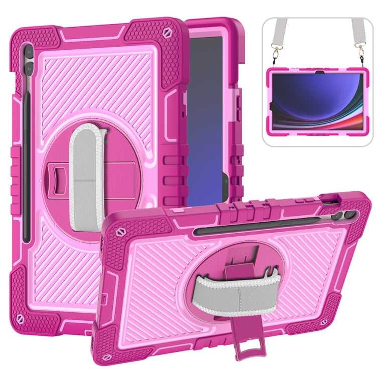 360 Degree Rotation PC Contrast Silicone Tablet Case, For Samsung Galaxy Tab A11+, For Samsung Galaxy Tab A11, For Samsung Galaxy Tab A9+, For Samsung Galaxy Tab A9, For Samsung Galaxy Tab S9, For Samsung Galaxy Tab S9+
