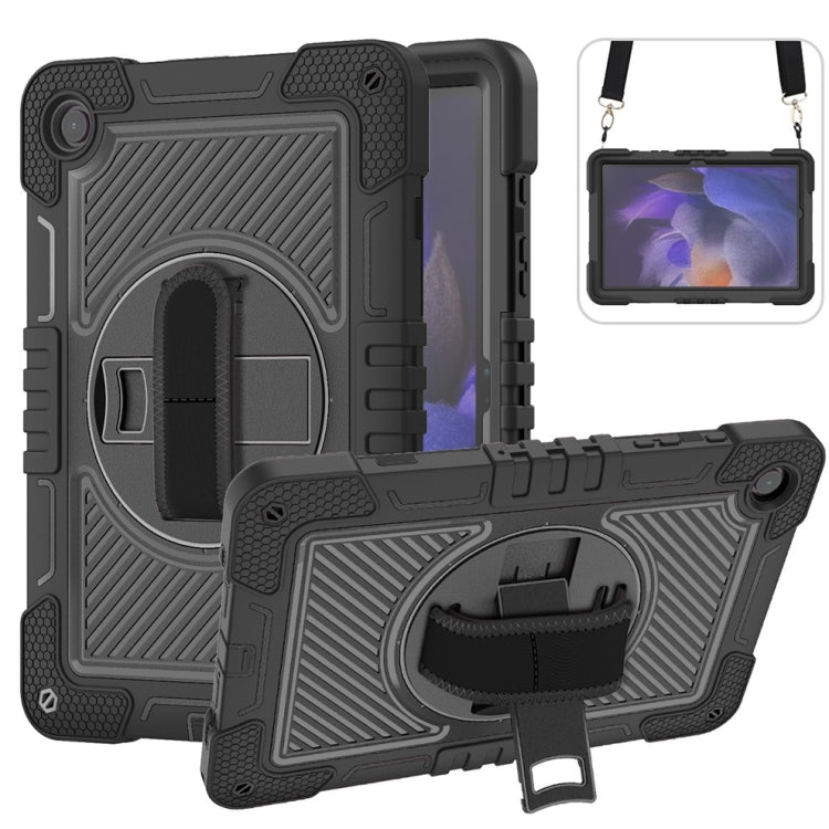 360 Degree Rotation PC Contrast Silicone Tablet Case, For Samsung Galaxy Tab A11+, For Samsung Galaxy Tab A11, For Samsung Galaxy Tab A9+, For Samsung Galaxy Tab A9, For Samsung Galaxy Tab S9, For Samsung Galaxy Tab S9+
