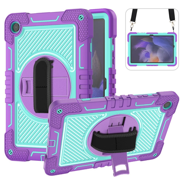 360 Degree Rotation PC Contrast Silicone Tablet Case, For Samsung Galaxy Tab A11+, For Samsung Galaxy Tab A11, For Samsung Galaxy Tab A9+, For Samsung Galaxy Tab A9, For Samsung Galaxy Tab S9, For Samsung Galaxy Tab S9+