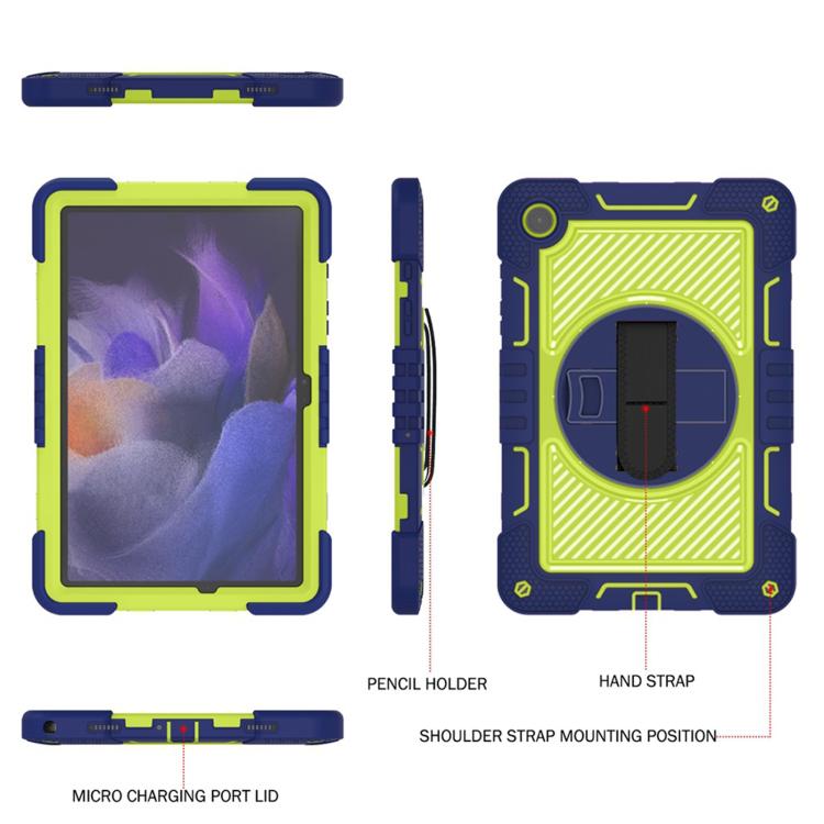 360 Degree Rotation PC Contrast Silicone Tablet Case, For Samsung Galaxy Tab A11+, For Samsung Galaxy Tab A11, For Samsung Galaxy Tab A9+, For Samsung Galaxy Tab A9, For Samsung Galaxy Tab S9, For Samsung Galaxy Tab S9+