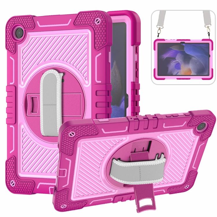 360 Degree Rotation PC Contrast Silicone Tablet Case, For Samsung Galaxy Tab A11+, For Samsung Galaxy Tab A11, For Samsung Galaxy Tab A9+, For Samsung Galaxy Tab A9, For Samsung Galaxy Tab S9, For Samsung Galaxy Tab S9+