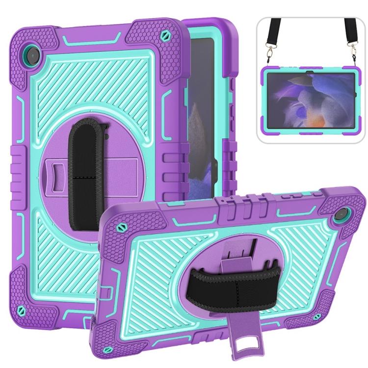 360 Degree Rotation PC Contrast Silicone Tablet Case, For Samsung Galaxy Tab A11+, For Samsung Galaxy Tab A11, For Samsung Galaxy Tab A9+, For Samsung Galaxy Tab A9, For Samsung Galaxy Tab S9, For Samsung Galaxy Tab S9+