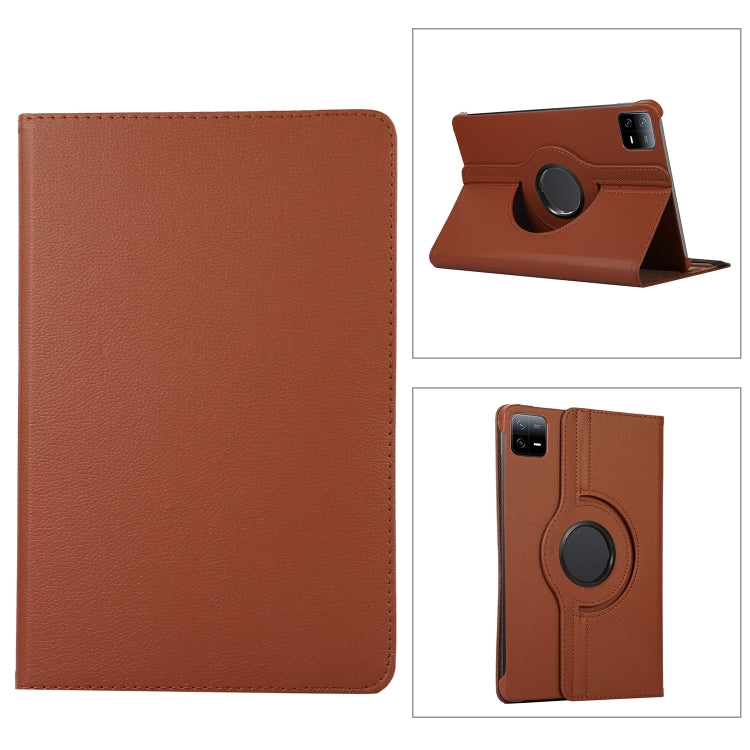 360 Degree Rotation Litchi Texture Leather Tablet Case, For Xiaomi Pad 7 Pro / Pad 7, For Xiaomi Redmi Pad Pro 12.1, For Xiaomi Pad 6S Pro 12.4, For Xiaomi Redmi Pad SE
