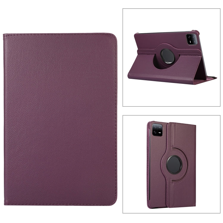 360 Degree Rotation Litchi Texture Leather Tablet Case, For Xiaomi Pad 7 Pro / Pad 7, For Xiaomi Redmi Pad Pro 12.1, For Xiaomi Pad 6S Pro 12.4, For Xiaomi Redmi Pad SE