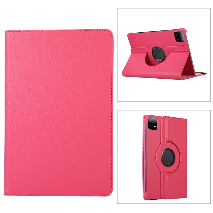360 Degree Rotation Litchi Texture Leather Tablet Case, For Xiaomi Pad 7 Pro / Pad 7, For Xiaomi Redmi Pad Pro 12.1, For Xiaomi Pad 6S Pro 12.4, For Xiaomi Redmi Pad SE