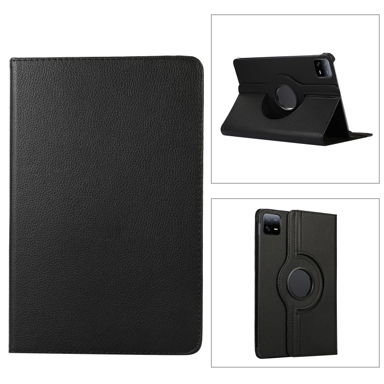 360 Degree Rotation Litchi Texture Leather Tablet Case, For Xiaomi Pad 7 Pro / Pad 7, For Xiaomi Redmi Pad Pro 12.1, For Xiaomi Pad 6S Pro 12.4, For Xiaomi Redmi Pad SE