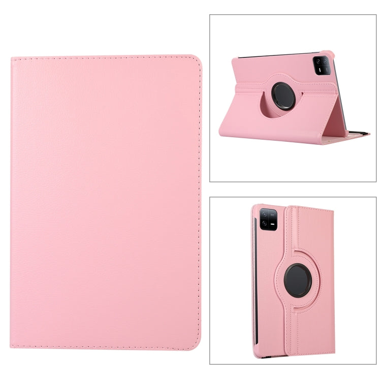 360 Degree Rotation Litchi Texture Leather Tablet Case, For Xiaomi Pad 7 Pro / Pad 7, For Xiaomi Redmi Pad Pro 12.1, For Xiaomi Pad 6S Pro 12.4, For Xiaomi Redmi Pad SE