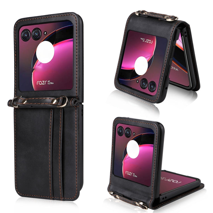 Crossbody Card Slot Leather Phone Case, For Motorola Razr 40 Ultra