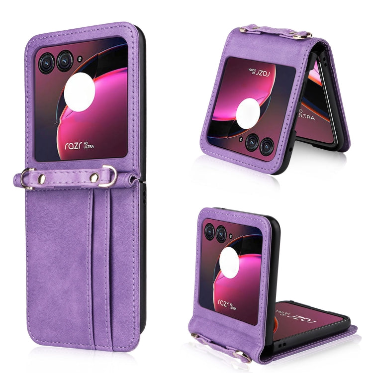 Crossbody Card Slot Leather Phone Case, For Motorola Razr 40 Ultra