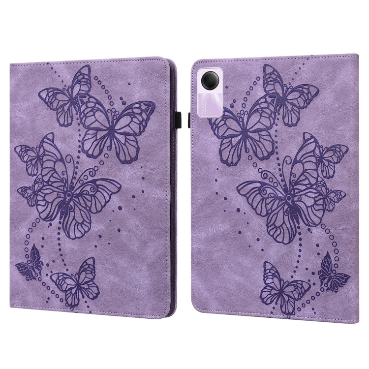 Embossed Butterfly Pattern Horizontal Flip Leather Tablet Case, For Xiaomi Redmi Pad SE
