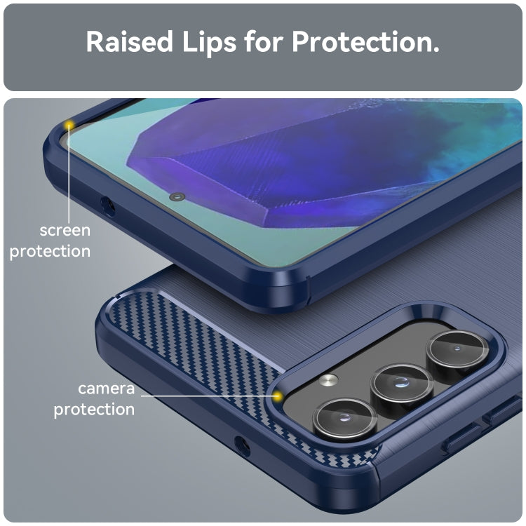 Brushed Texture Carbon Fiber TPU Phone Case, For Samsung Galaxy XCover 7 Pro, For Samsung Galaxy M55, For Samsung Galaxy M14 4G, For Samsung Galaxy M15, For Samsung Galaxy F15, For Samsung Galaxy M44 5G, For Samsung Galaxy A15 5G, For Samsung Galaxy A5...