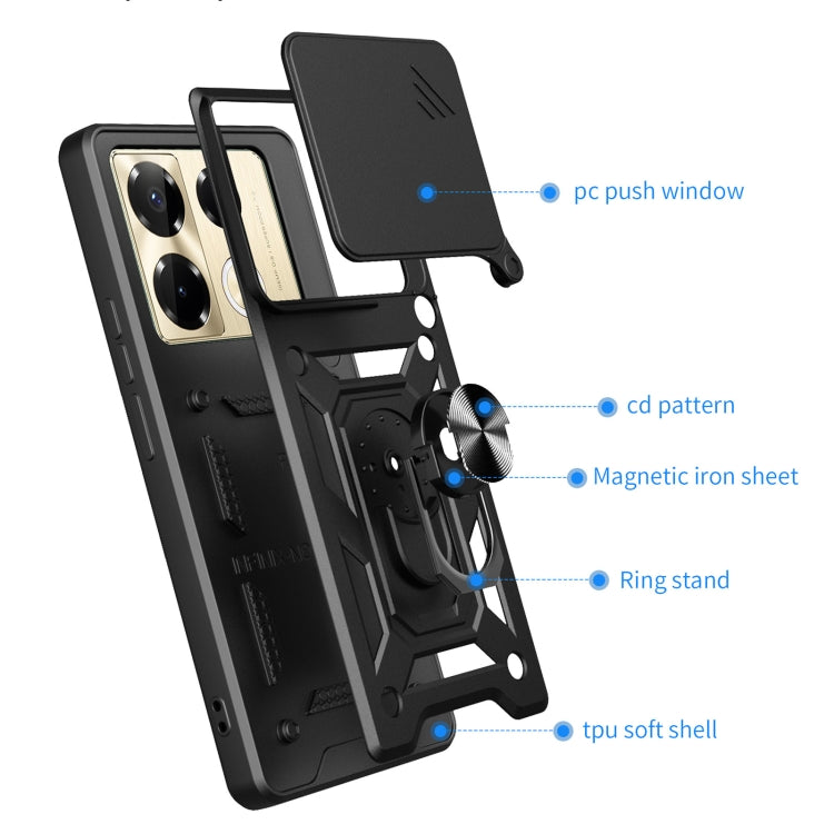 Sliding Camera Cover Design TPU+PC Phone Case, For Infinix Note 40 Pro/40 Pro+ 5G, For Infinix Note 40 4G, For Infinix Hot 40 / 40 Pro 4G, For Infinix Hot 40i / Smart 8, For Infinix Note 30 5G, For Infinix Note 30 VIP, For Infinix Hot 30
