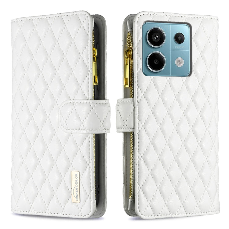 Diamond Lattice Zipper Wallet Leather Flip Phone Case, For Xiaomi Redmi Note 13, For Xiaomi Redmi Note 13 Pro+ 5G, For Xiaomi Redmi Note 13 Pro 5G