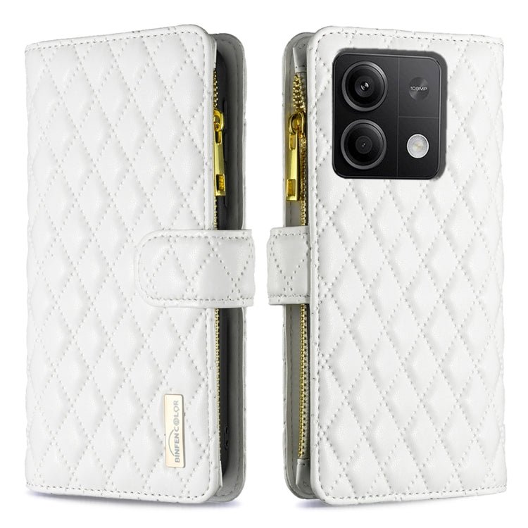 Diamond Lattice Zipper Wallet Leather Flip Phone Case, For Xiaomi Redmi Note 13, For Xiaomi Redmi Note 13 Pro+ 5G, For Xiaomi Redmi Note 13 Pro 5G