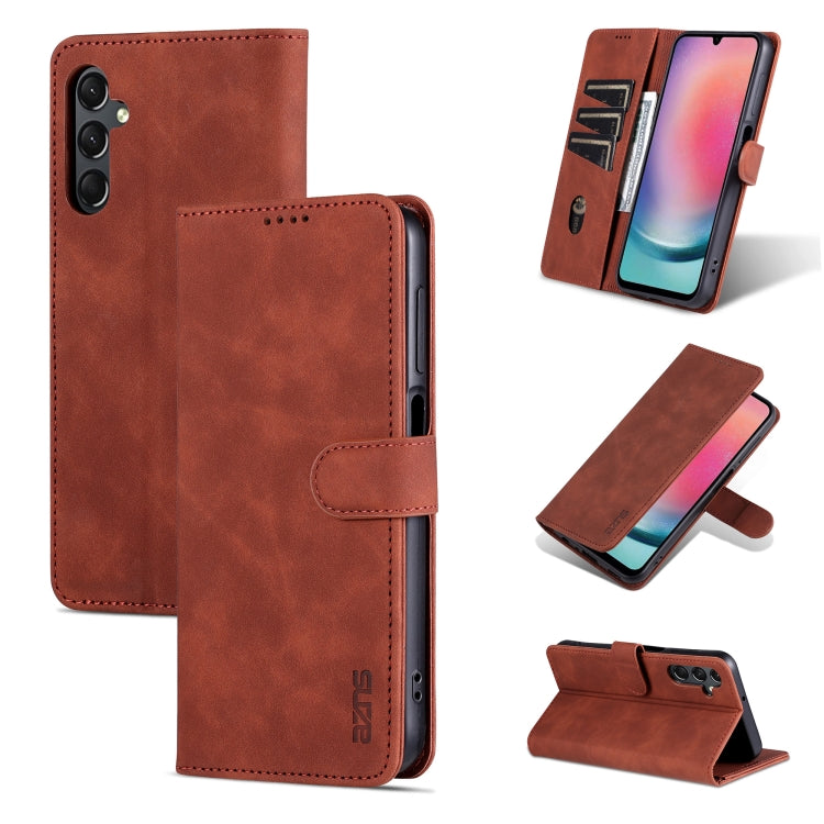 AZNS Skin Feel Calf Texture Flip Leather Phone Case, For Samsung Galaxy A24 4G / A25, For Samsung Galaxy S24 Ultra 5G, For Samsung Galaxy A55 5G, For Samsung Galaxy A35 5G, For Samsung Galaxy S24+ 5G, For Samsung Galaxy S24 5G, For Samsung Galaxy A15  ...