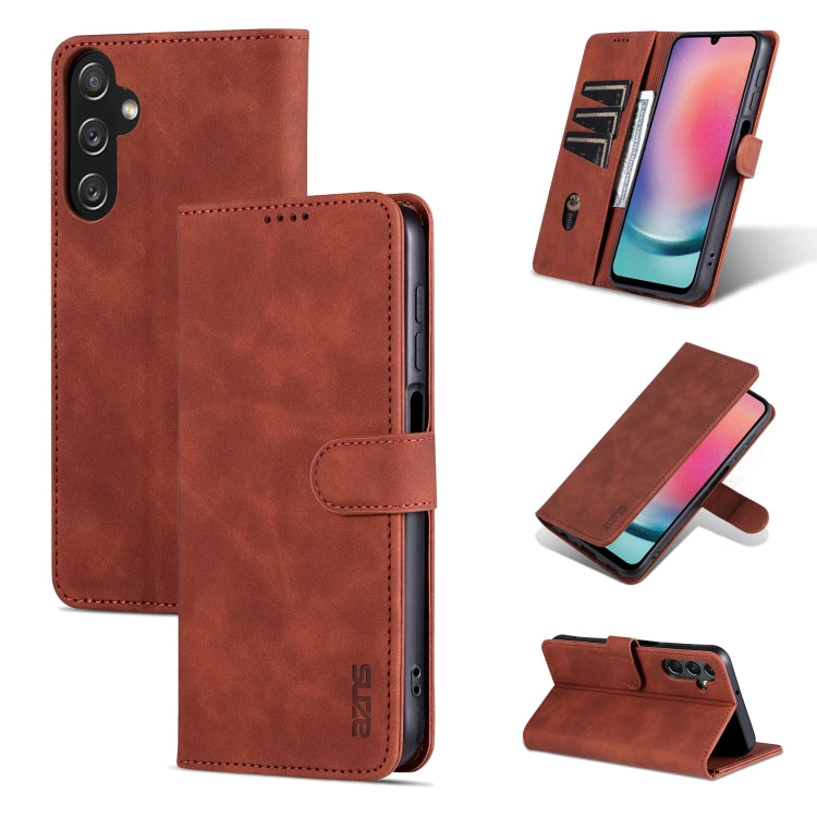 AZNS Skin Feel Calf Texture Flip Leather Phone Case, For Samsung Galaxy A35 5G, For Samsung Galaxy A24 4G / A25, For Samsung Galaxy S24 Ultra 5G, For Samsung Galaxy A55 5G, For Samsung Galaxy S24+ 5G, For Samsung Galaxy S24 5G, For Samsung Galaxy A15  ...