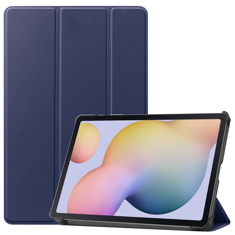 Custer Texture Horizontal Flip Leather Case with Three-folding Holder & Sleep / Wake-up Function, For Samsung Galaxy Tab S7 T870, For Samsung Galaxy Tab A7 2020 T500