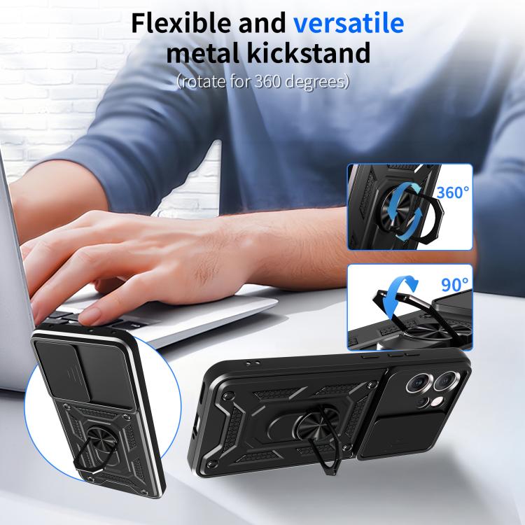 Sliding Camera Cover Design TPU+PC Phone Case, For OPPO Reno14 F 5G Global, For OPPO A5 5G Global, For OPPO Reno14 5G Global, For OPPO F29 Pro 5G, For OPPO Reno13 F 4G / 5G, For OPPO Find X8