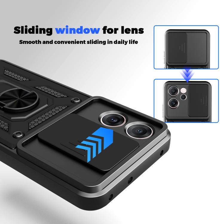Sliding Camera Cover Design TPU+PC Phone Case, For OPPO Reno14 F 5G Global, For OPPO A5 5G Global, For OPPO Reno14 5G Global, For OPPO F29 Pro 5G, For OPPO Reno13 F 4G / 5G, For OPPO Find X8