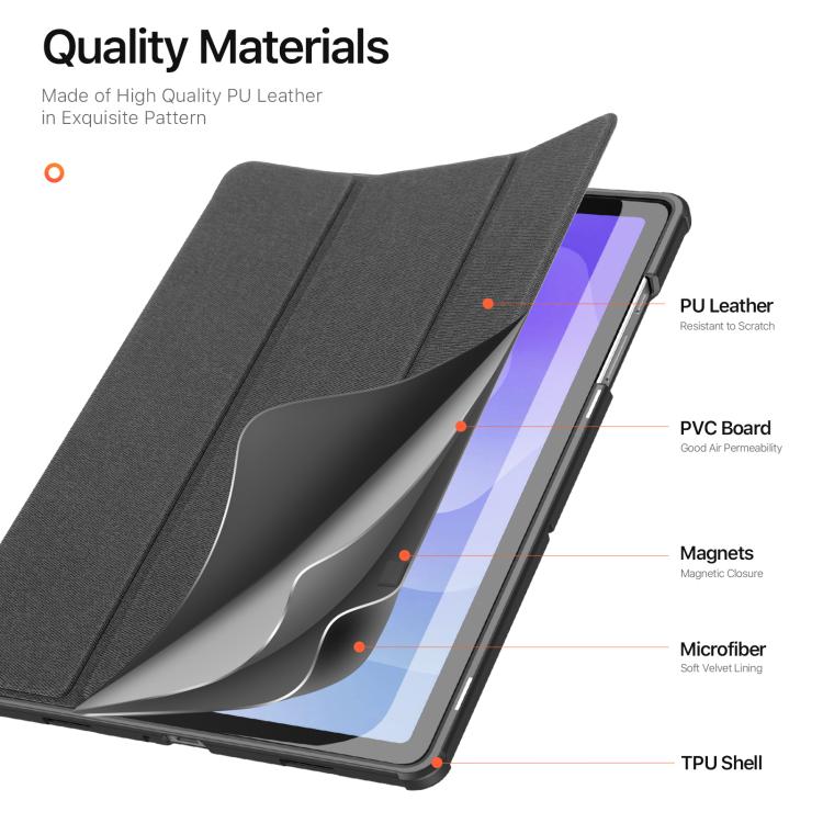 DUX DUCIS Domo Series Magnetic Flip Leather Tablet Case, For Samsung Galaxy Tab A11+ / A9+, For Samsung Galaxy Tab A9/A11, For Samsung Galaxy Tab S9 FE / S10 FE, For Samsung Galaxy Tab S10 FE+, For Samsung Galaxy Tab S10+, For Samsung Galaxy Tab S9 FE+...