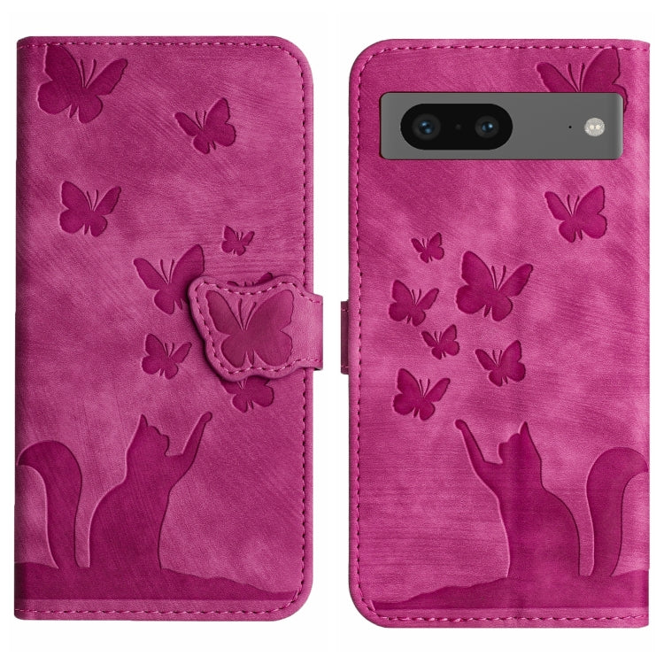 Butterfly Cat Embossing Flip Leather Phone Case, For Google Pixel 7, For Google Pixel 6a, For Google Pixel 6 Pro, For Google Pixel 6