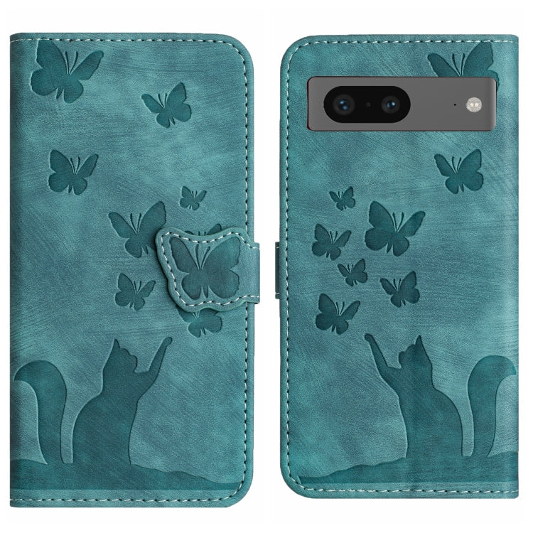 Butterfly Cat Embossing Flip Leather Phone Case, For Google Pixel 7, For Google Pixel 6a, For Google Pixel 6 Pro, For Google Pixel 6