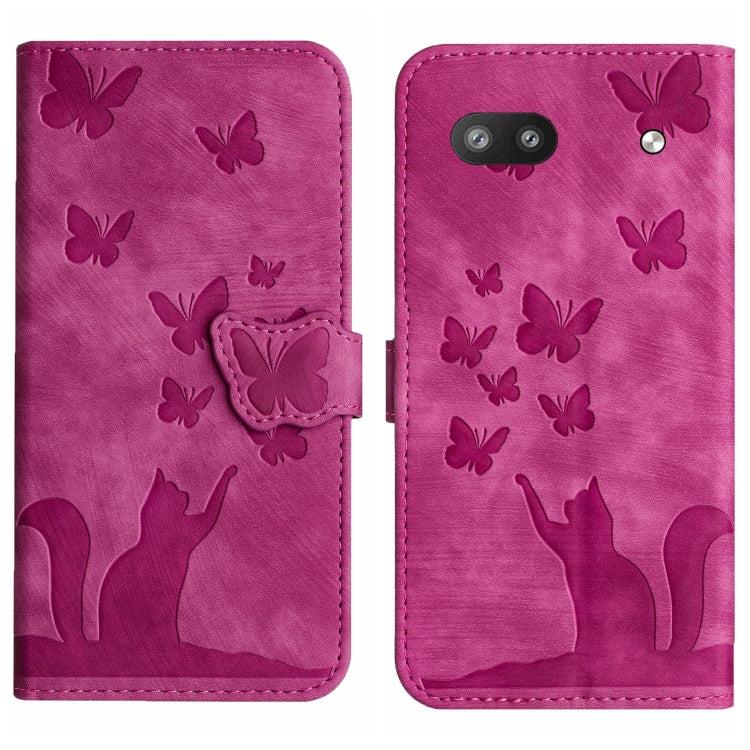 Butterfly Cat Embossing Flip Leather Phone Case, For Google Pixel 7, For Google Pixel 6a, For Google Pixel 6 Pro, For Google Pixel 6