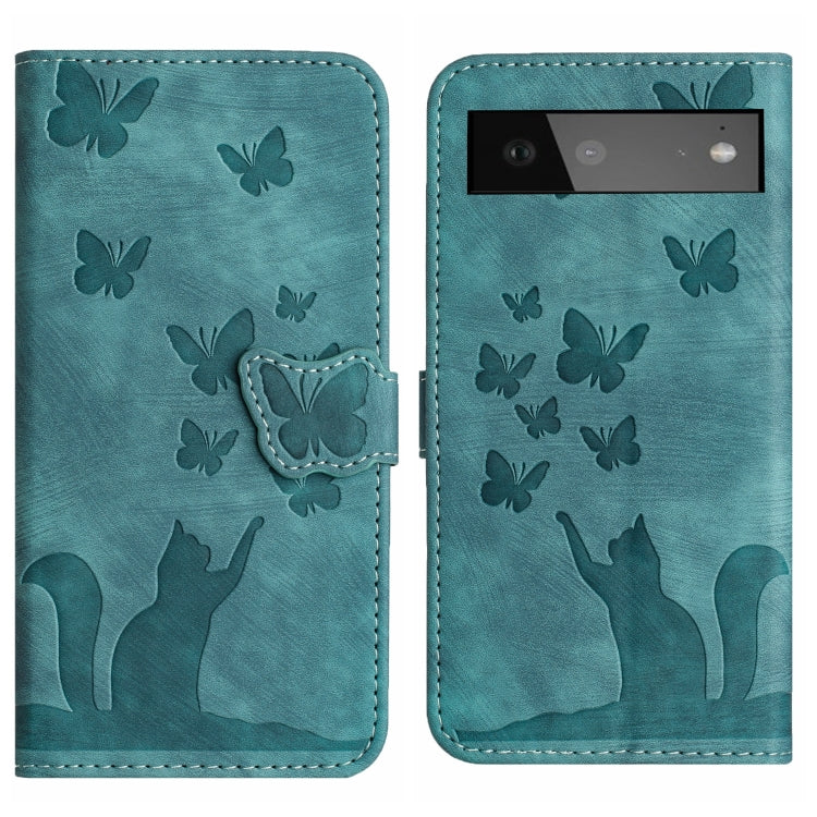 Butterfly Cat Embossing Flip Leather Phone Case, For Google Pixel 7, For Google Pixel 6a, For Google Pixel 6 Pro, For Google Pixel 6