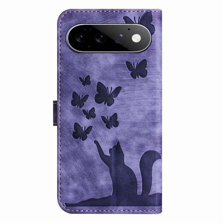 Butterfly Cat Embossing Flip Leather Phone Case, For Google Pixel 11 Pro XL, For Google Pixel 11 / 11 Pro, For Google Pixel 10a, For Google Pixel 9 Pro XL / 10 Pro XL, For Google Pixel 9 / 10 Pro, For Google Pixel 8 Pro, For Google Pixel 8             ...