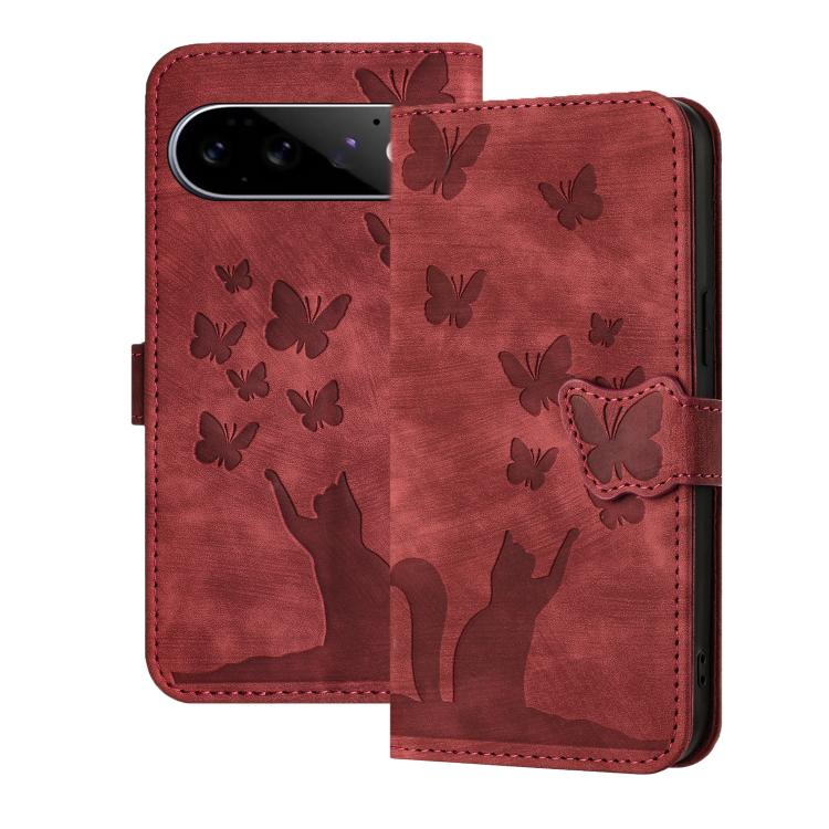 Butterfly Cat Embossing Flip Leather Phone Case, For Google Pixel 11 Pro XL, For Google Pixel 11 / 11 Pro, For Google Pixel 10a, For Google Pixel 9 Pro XL / 10 Pro XL, For Google Pixel 9 / 10 Pro, For Google Pixel 8 Pro, For Google Pixel 8             ...