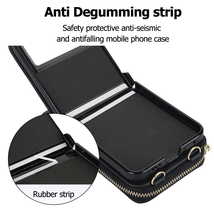 Rhombic Texture Card Bag Phone Case with Dual Lanyard, For Motorola Razr 40