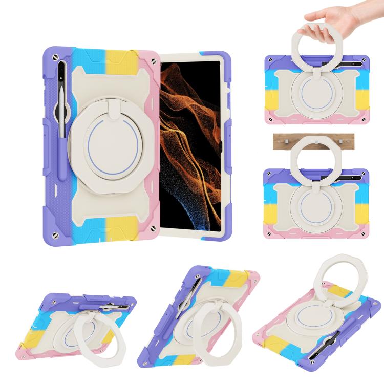 Armor Portable Rotating Ring Holder Silicone Tablet Case, For Samsung Galaxy Tab A11+ / A9+, For Samsung Galaxy Tab A11 / A9, For Samsung Galaxy Tab S10 Lite / S10 FE, For Samsung Galaxy Tab S11 Ultra, For Samsung Galaxy Tab S10 FE+                    ...