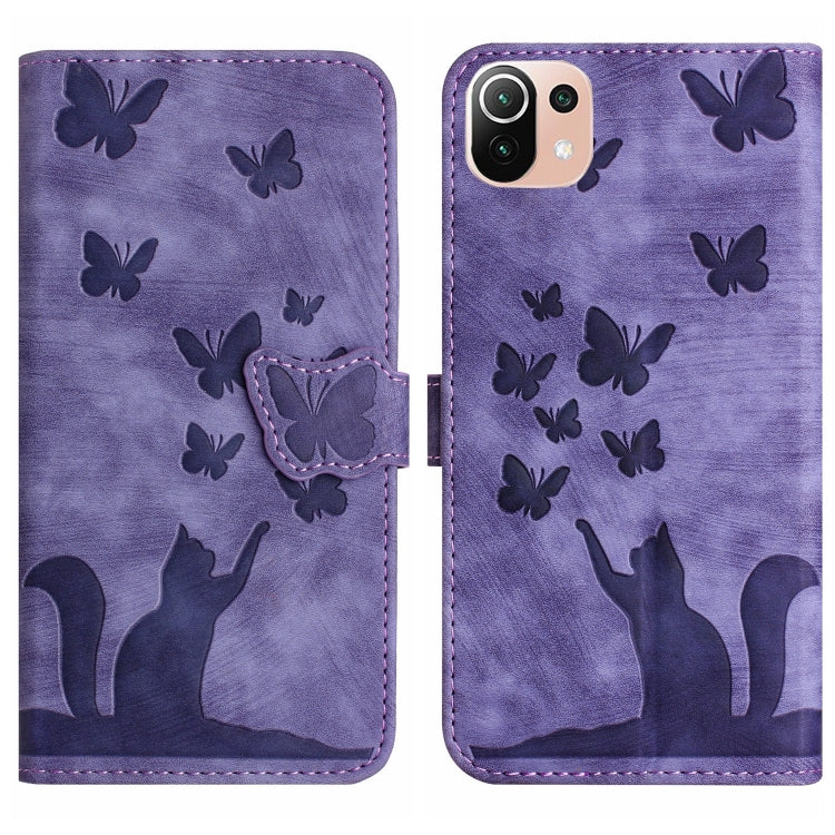 Butterfly Cat Embossing Flip Leather Phone Case, For Xiaomi Poco X3 / X3 NFC / X3 Pro, For Xiaomi Mi 11 Lite, For Xiaomi Redmi Note 10 / 10S, For Xiaomi Redmi Note 10 Pro, For Xiaomi Poco M3/Redmi Note 9 4G, For Xiaomi Redmi 9A, For Xiaomi Redmi 9     ...