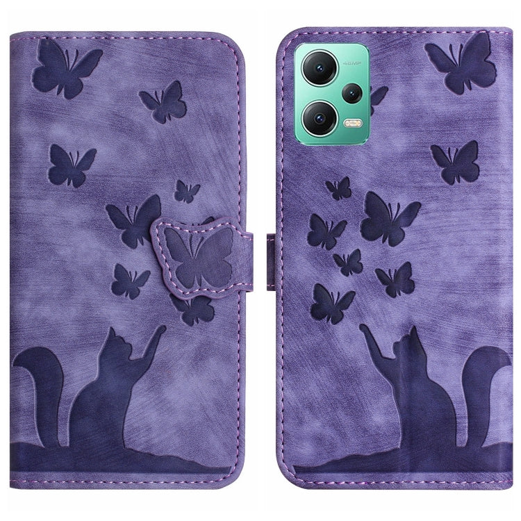 Butterfly Cat Embossing Flip Leather Phone Case, For Xiaomi Redmi 12 4G, For Xiaomi Redmi Note 11/Note 12S 4G Global, For Xiaomi Redmi Note 12 4G Global, For Xiaomi Poco X5 Pro / Redmi Note 12 Pro 5G, For Xiaomi Poco X5 / Redmi Note 12 5G              ...