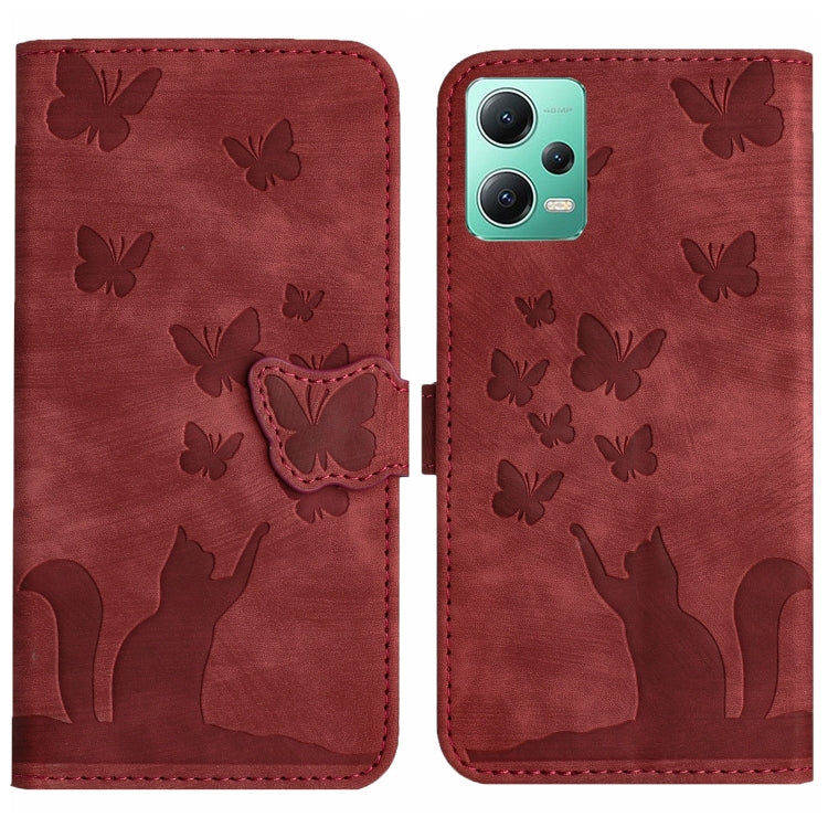 Butterfly Cat Embossing Flip Leather Phone Case, For Xiaomi Redmi 12 4G, For Xiaomi Redmi Note 11/Note 12S 4G Global, For Xiaomi Redmi Note 12 4G Global, For Xiaomi Poco X5 Pro / Redmi Note 12 Pro 5G, For Xiaomi Poco X5 / Redmi Note 12 5G              ...